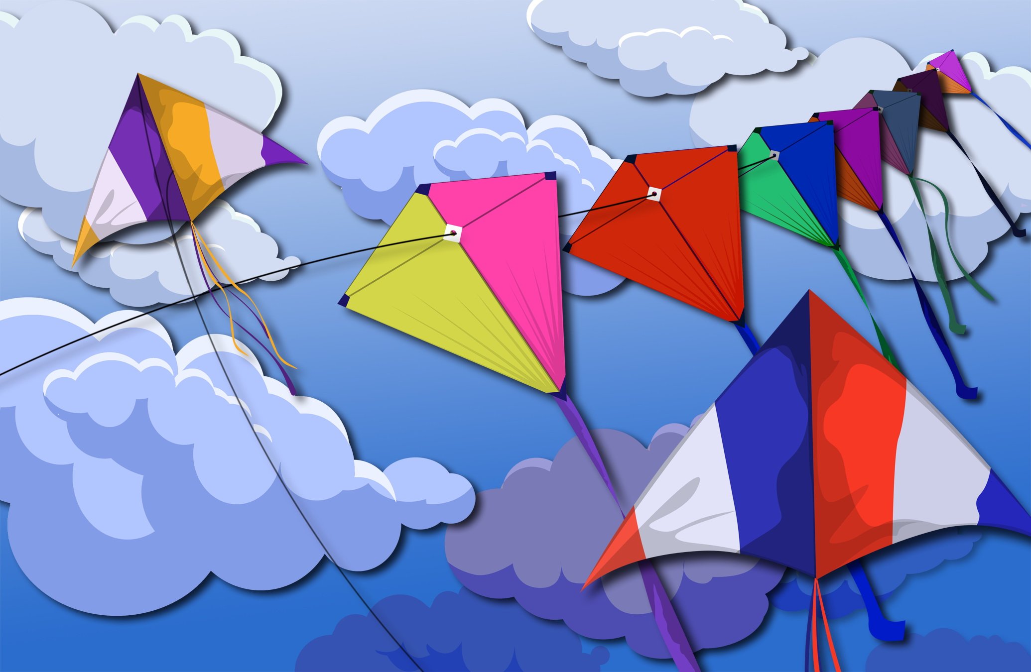 kite, Flying, Bokeh, Flight, Fly, Summer, Hobby, Sport, Sky, Toy, Fun Wallpaper