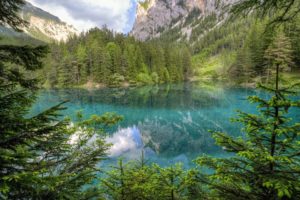 austria, Lake, Mountains, Trees, Landscape
