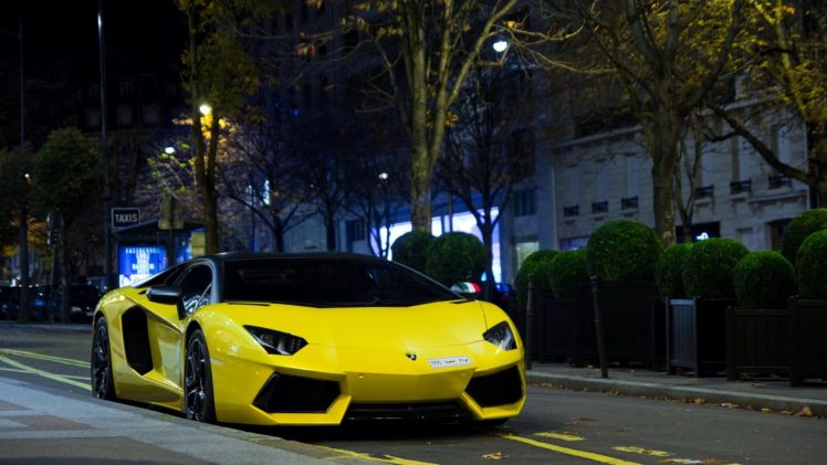 yellow, Lp700 4, Supercar, Aventador, Paris, France, Lamborghini HD Wallpaper Desktop Background