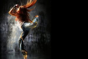 dance, Redhead, Hair, Red, Dancing, Sexy, Babe, Artwork, Art, Photoshop, Painting