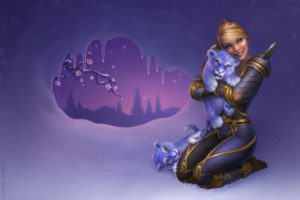 world, Of, Warcraft, Girls, Fantasy, Tiger, Cubs, Babies, Wome, Females, Blondes