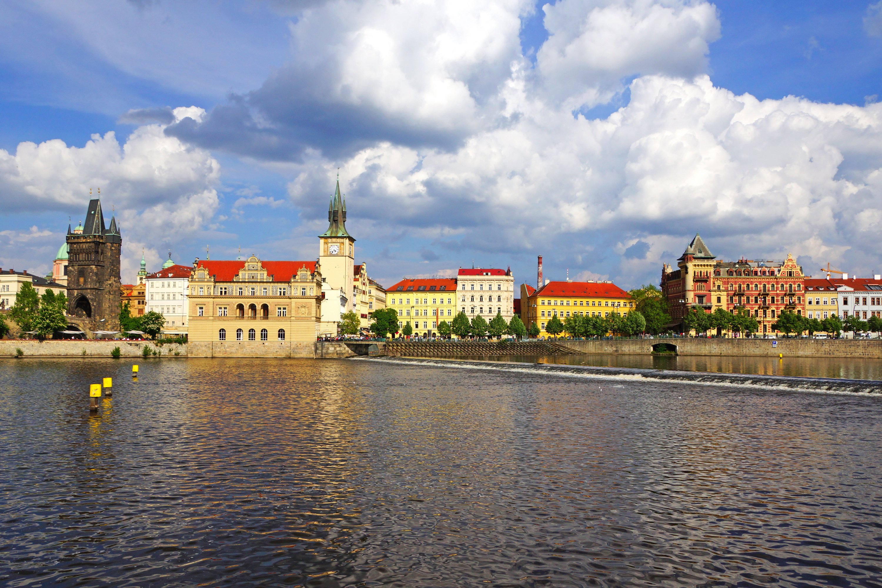 prague, Czech, Republic, Houses, Rivers, Sky, Cities Wallpaper