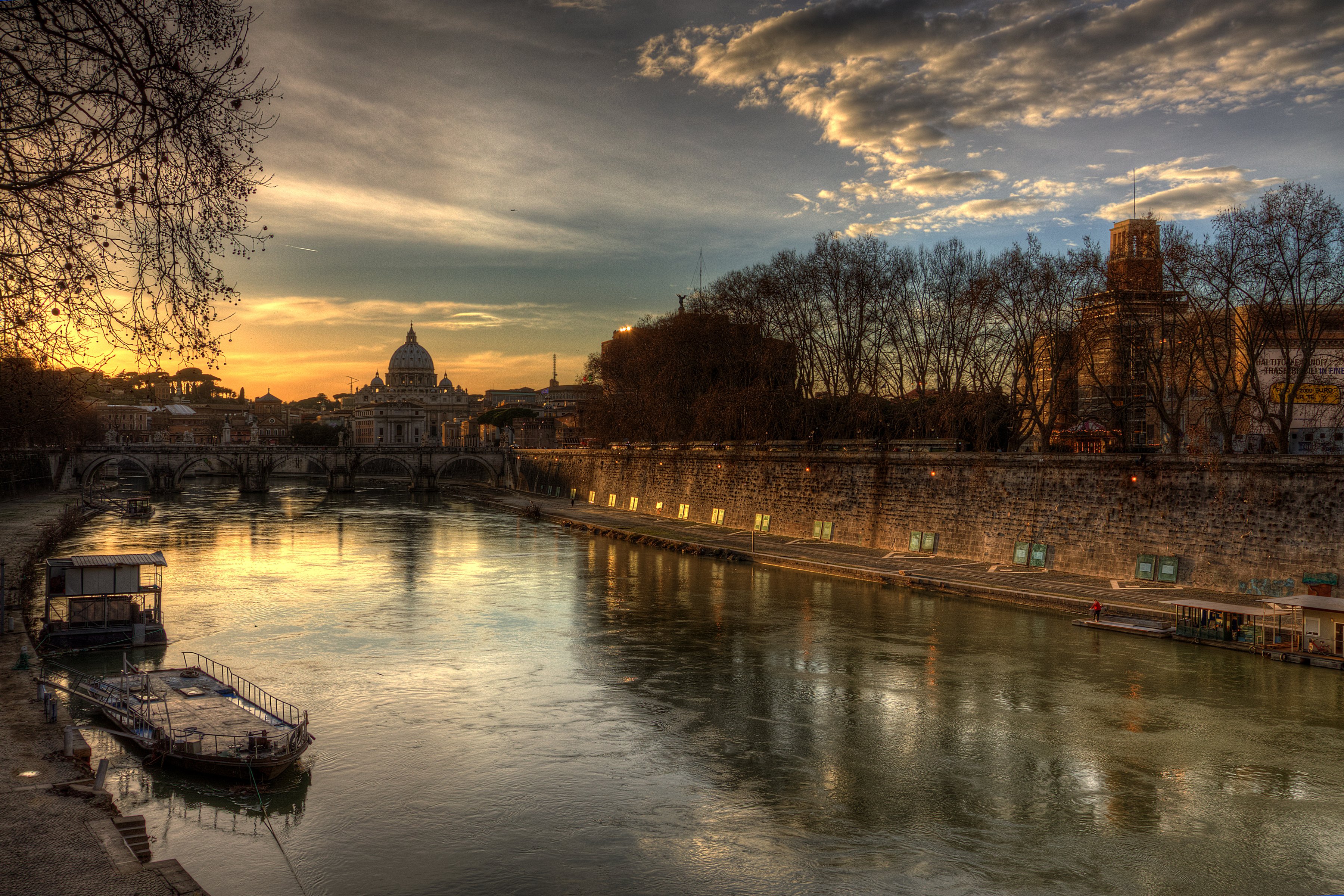 italy, Rivers, Sunrises, And, Sunsets, Bridges, Roma, Cities Wallpaper