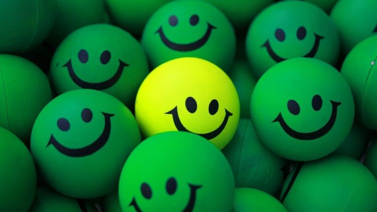 balls, Green, Yellow, Smiles, Happy HD Wallpaper Desktop Background