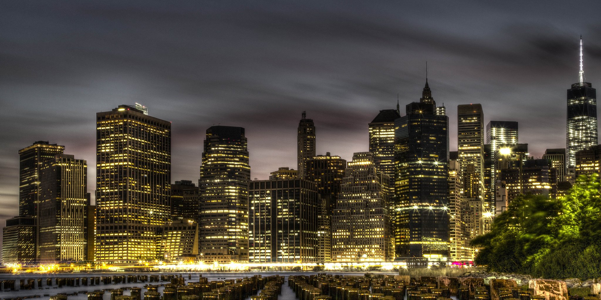 brooklyn, Cities, City, Intel, Rivers, New, York, Manhattan, Night, Light Wallpaper
