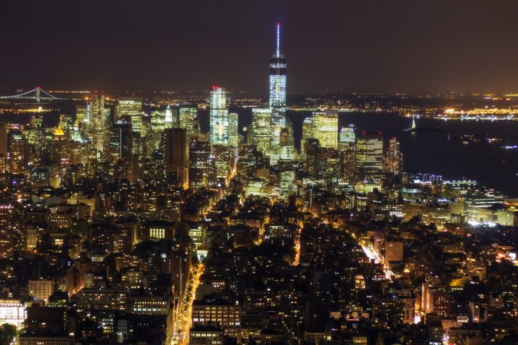 brooklyn, Cities, City, Intel, Rivers, New, York, Manhattan, Night, Light HD Wallpaper Desktop Background