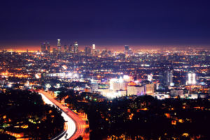 los, Angeles, Cities, Architecture, Buildings, Skyscrapers, Night, Lights, Roads, Hdr