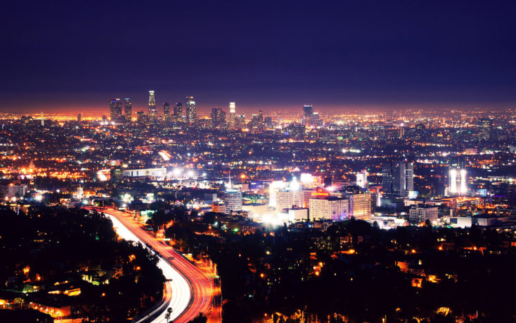 los, Angeles, Cities, Architecture, Buildings, Skyscrapers, Night, Lights, Roads, Hdr HD Wallpaper Desktop Background