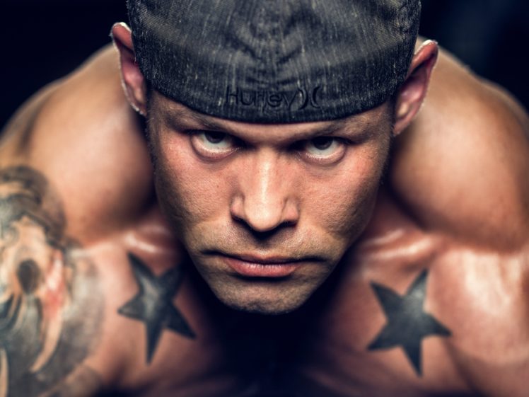 man, Face, Eyes, Tattoo, Fitness, Muscle, Muscles HD Wallpaper Desktop Background
