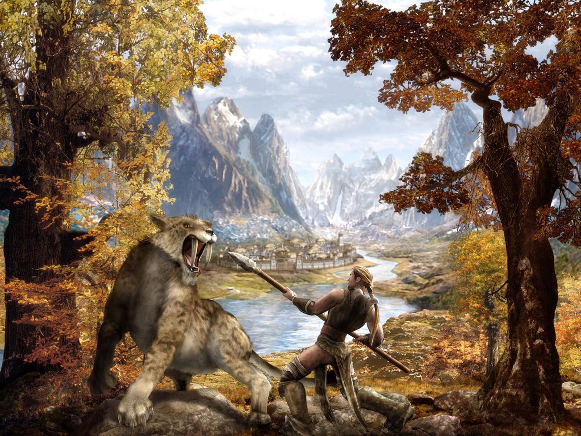 paraworld, Strategy, Fantasy, Prehistoric, Dinosaur, Adventure Wallpaper