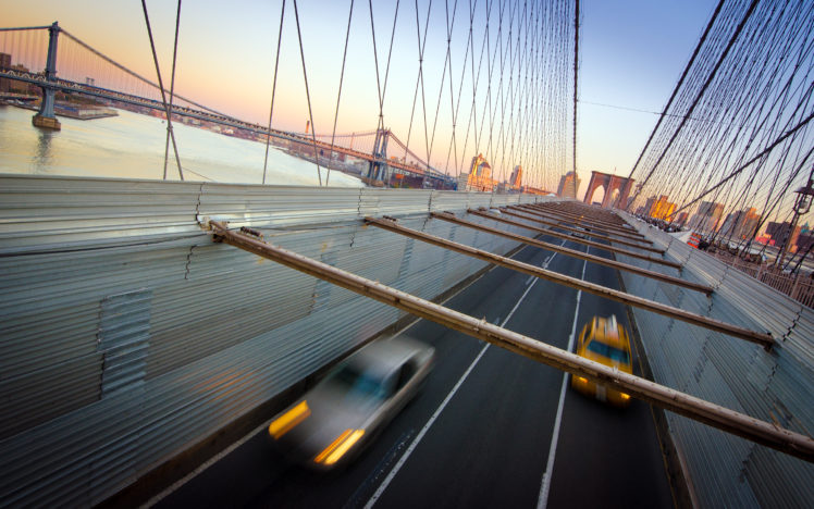 brooklyn, Bridge, Bridge, New, York, River, Motion, Blur, Road HD Wallpaper Desktop Background