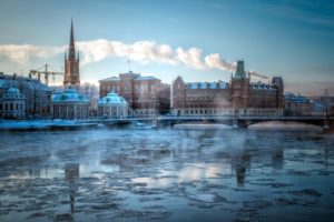 riddarholmen, City, Stockholm, Cities, Buildings, Winter, Ice, Rivers, Bridge