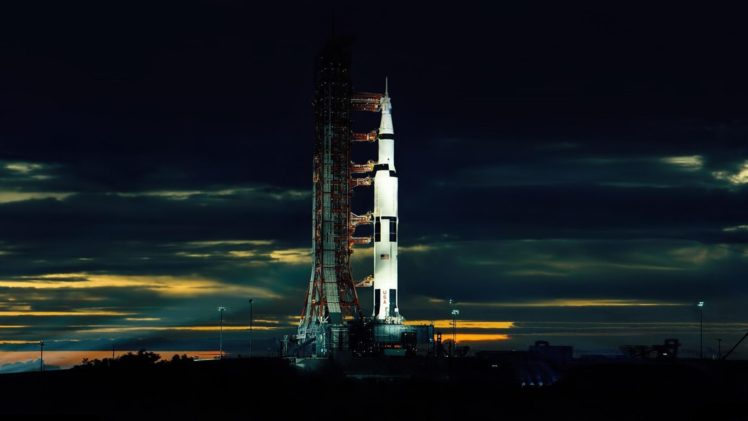 rocket, Launch, Site, Night, Clouds HD Wallpaper Desktop Background