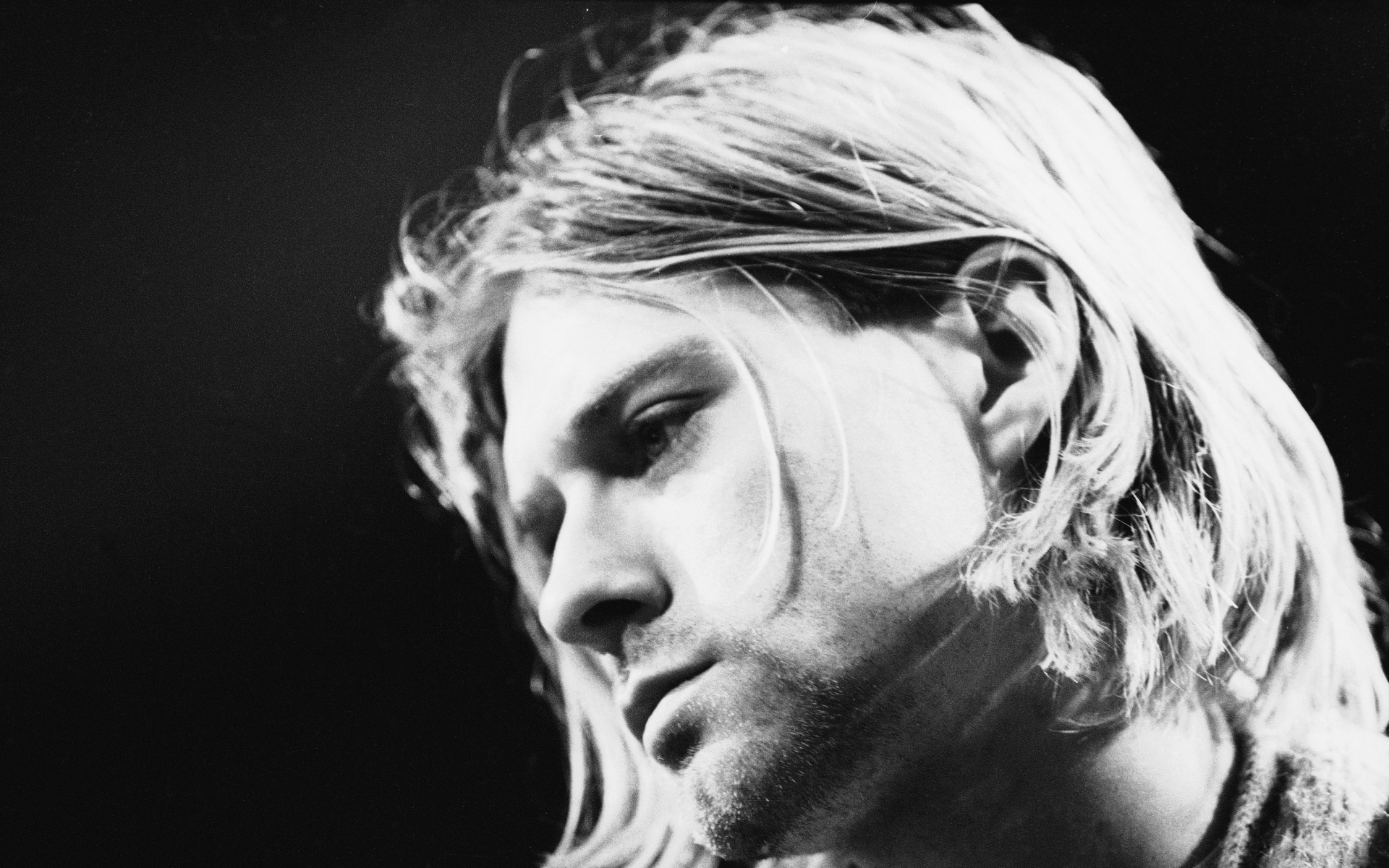 kurt, Cobain, Monochrome, Nirvana, Face, Men, Males Wallpaper