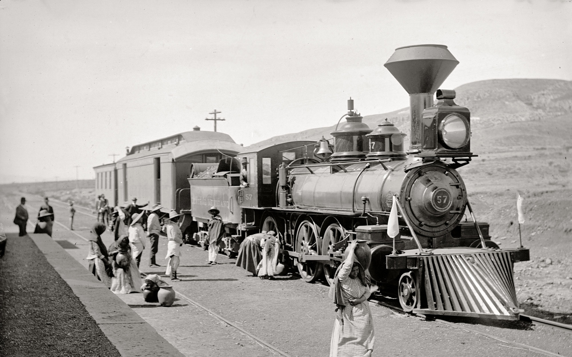 trains, Monochrome, Locomotives, Steam Wallpaper