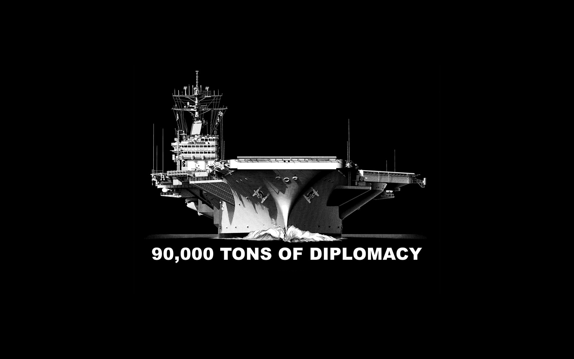 diplomacy, Black, Bw, Aircraft, Carrier, Military, Ships, Watercrafts, Text, Quotes Wallpaper