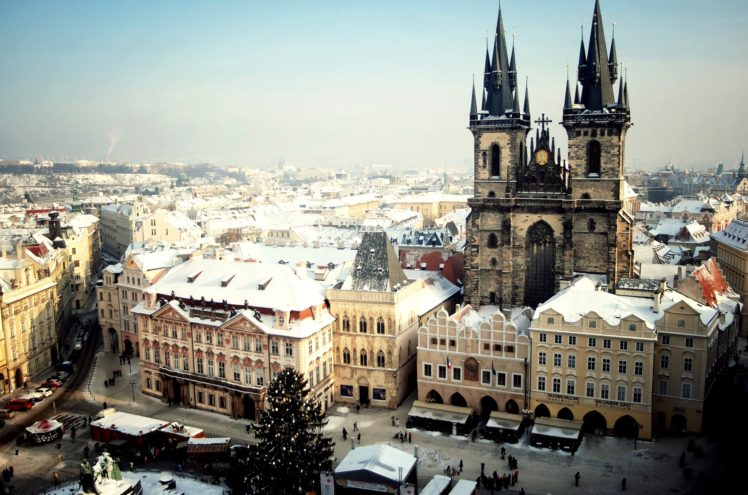 prague, Czech, Buildings, Winter HD Wallpaper Desktop Background