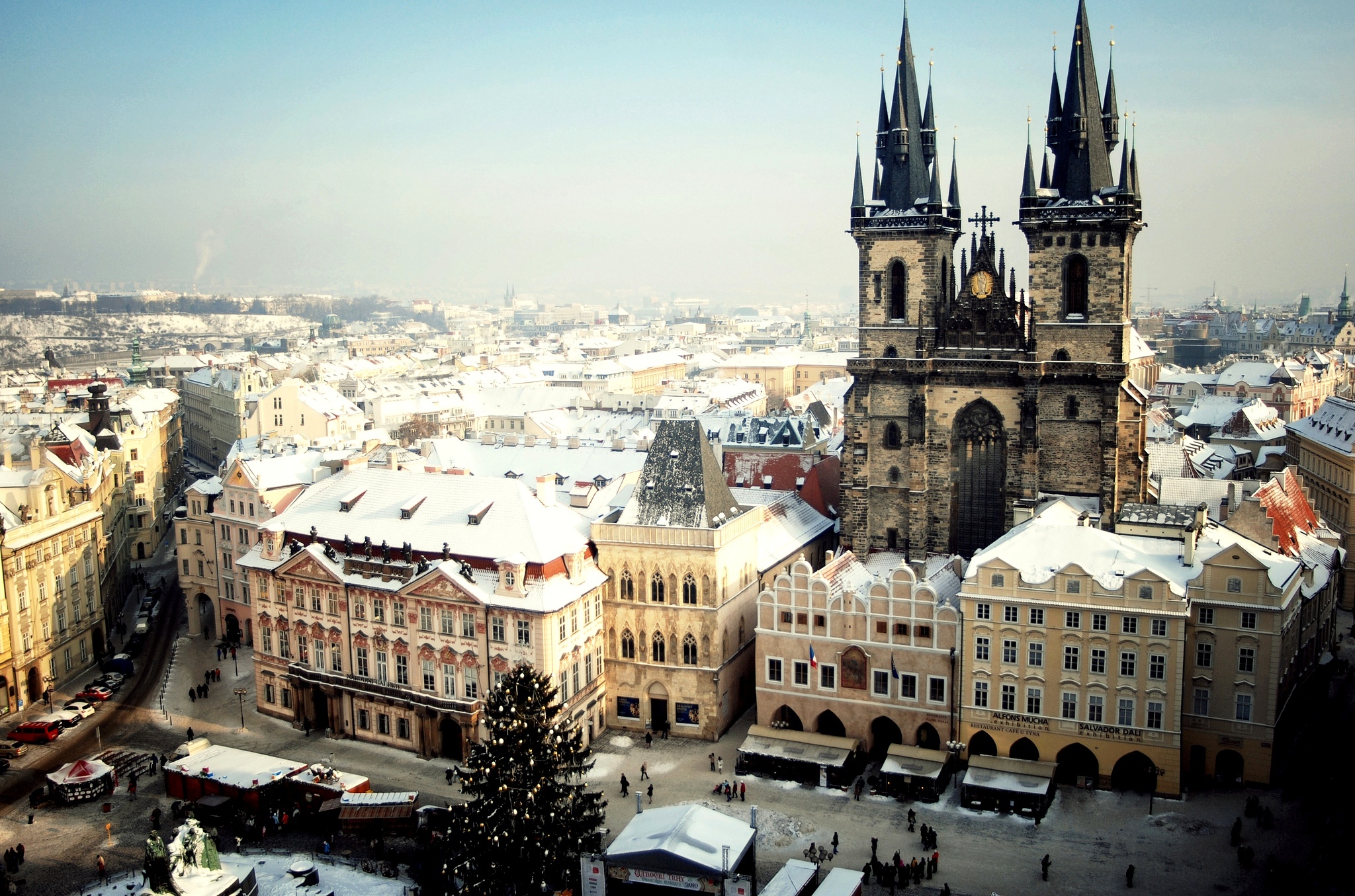prague, Czech, Buildings, Winter Wallpaper