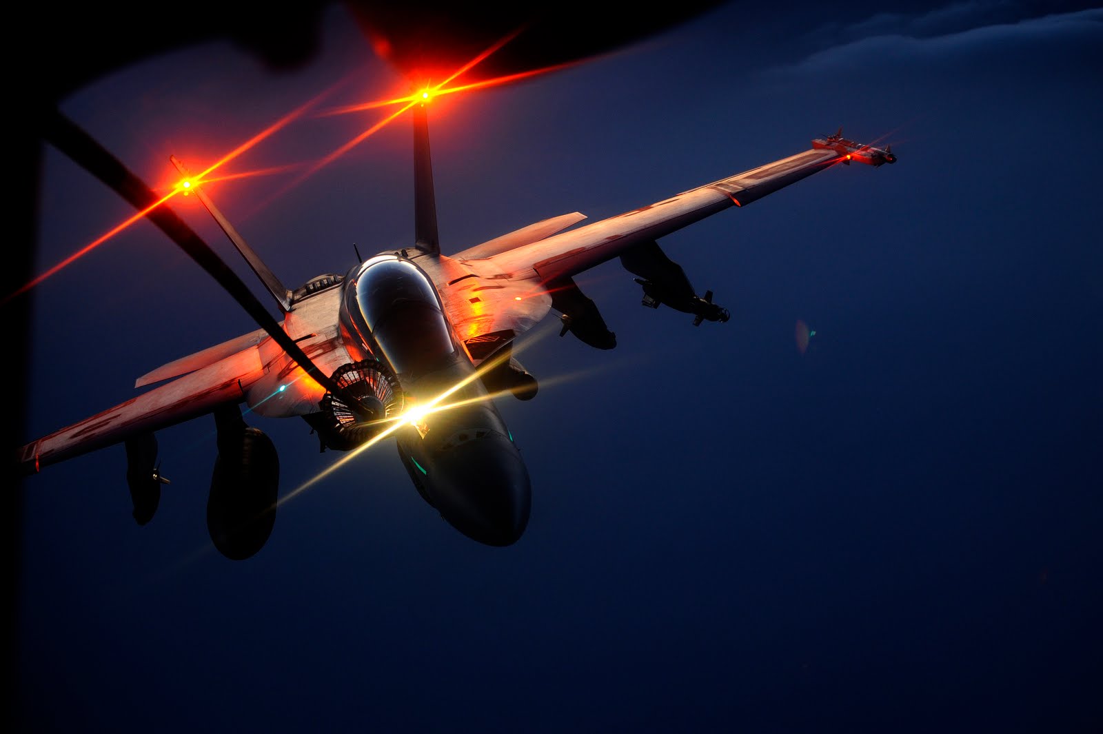 refuel, Jet, Night, Lights, Military Wallpaper