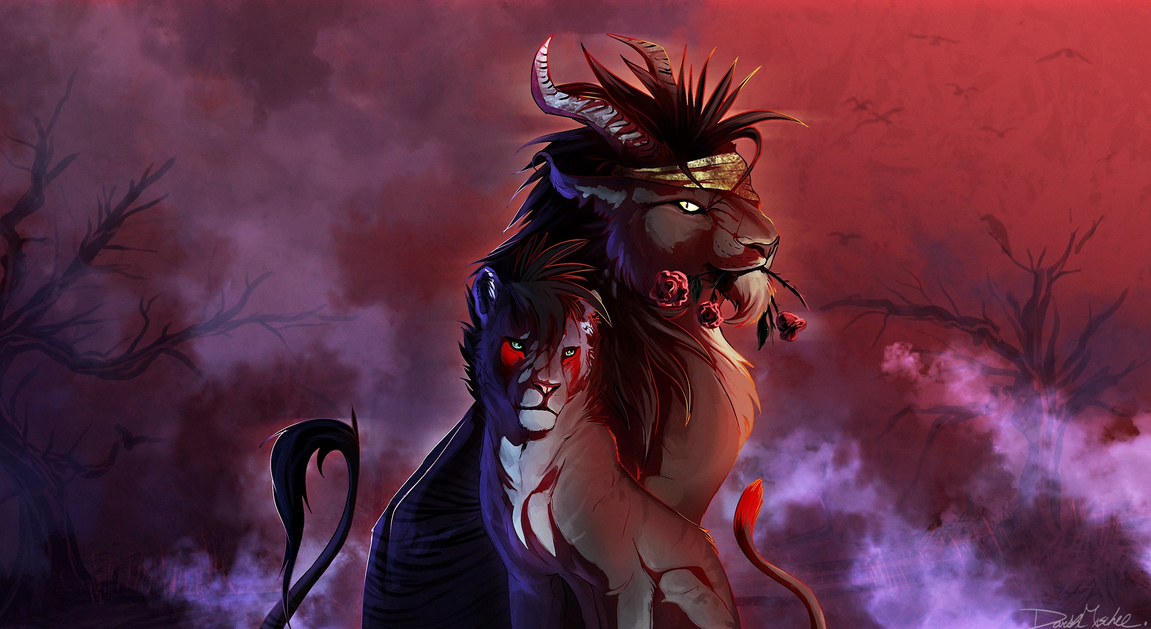 magical, Animals, Painting, Art, Fantasy, Lion Wallpaper