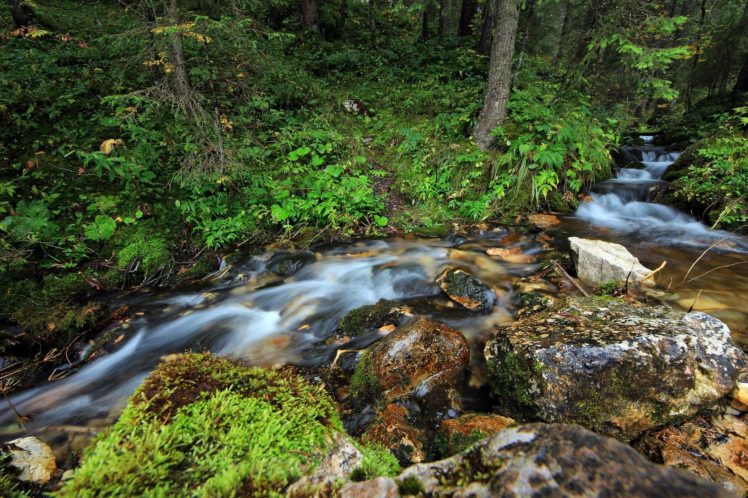 river, Stream, Trees, Rocks, Vomp, Austria, Tyrol HD Wallpaper Desktop Background