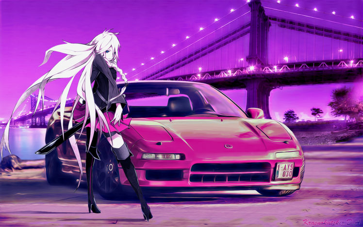 bridges, Vocaloid, Blonde, Girl, Violet, Anime, Girls HD Wallpaper Desktop Background