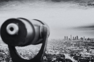 viewfinder, Bw, Los, Angeles, La, Buildings, Skyscrapers, Monochrome
