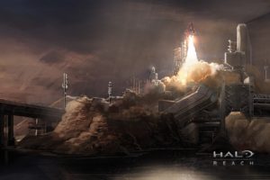 halo, Takeoff, Launch, Rock, Spaceship, Drawing