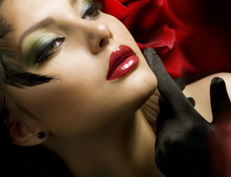 sensual, Red, Glove, Fantastic, Black, Woman, Dreamy, Hair, Dreaming, Fashion, Pretty, Photo, Female, Hot, Yas, Girl, Cute, Photography, Rose, Close, Up, Lovely, She, Elegant, Beautiful, Said, Other, Make, Up, M HD Wallpaper Desktop Background