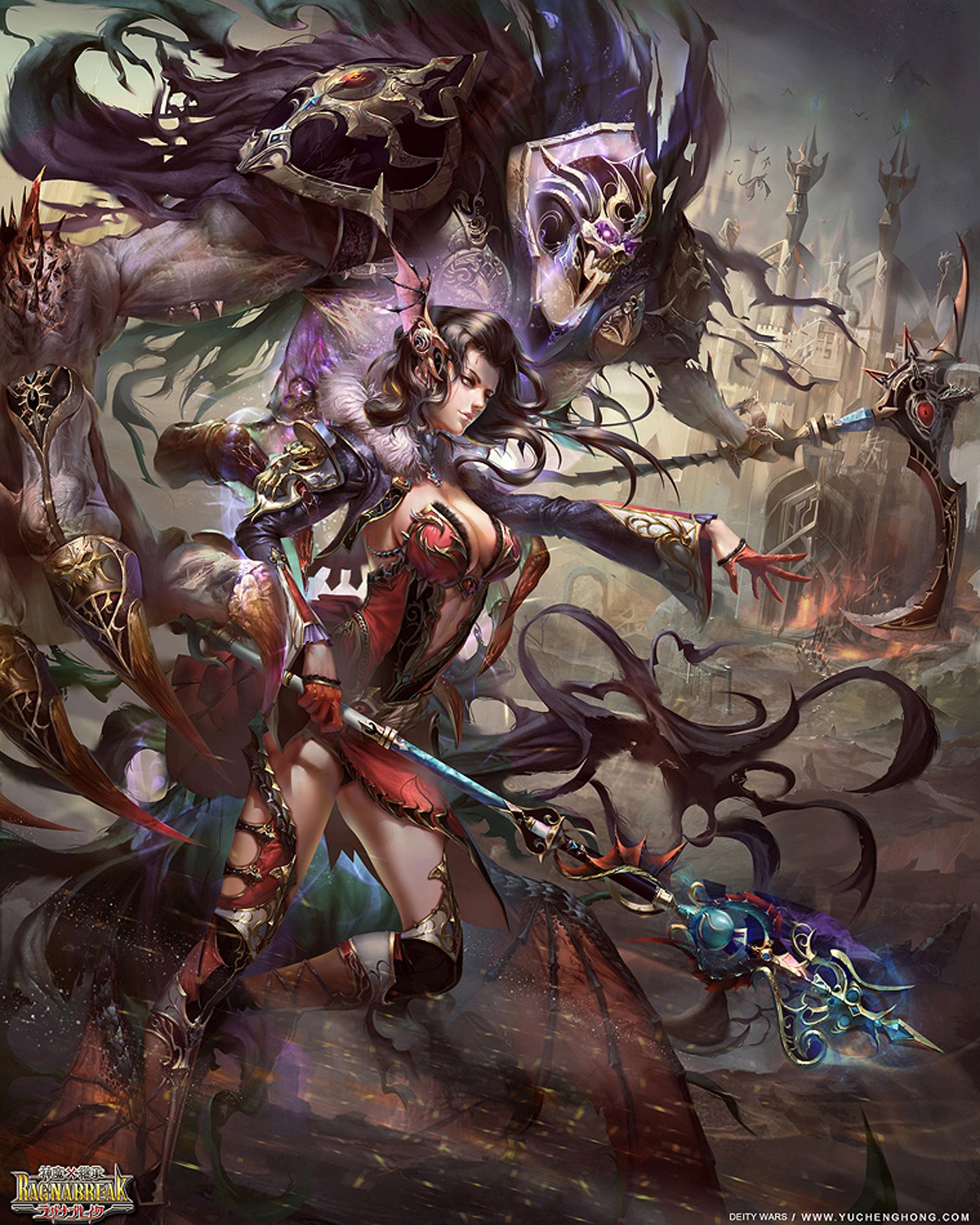 devil, Woman, War, Dragon, Fantasy, Girl, Game Wallpaper