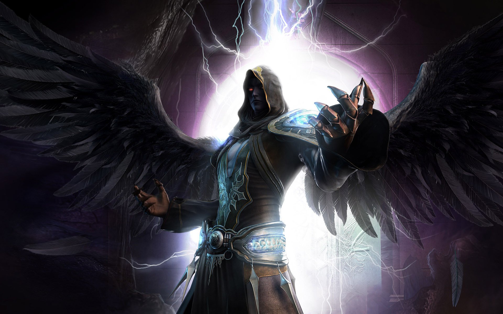 Dark Angel Evil Wings Devil Lightning Wallpapers Hd Desktop And Mobile Backgrounds