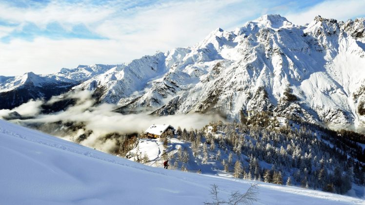 mountains, Nature, Wild, Sky, Blue, Snow, High HD Wallpaper Desktop Background