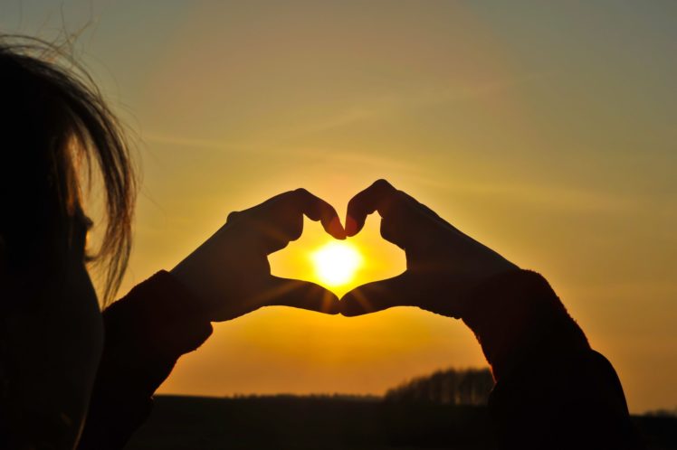 heart, Girl, Love, Sunset, Nature HD Wallpaper Desktop Background