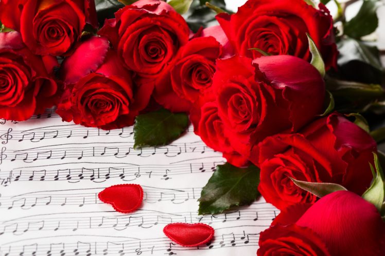 hearts, Valentines, Day, Red, Roses, Nature, For, You, Roses, Music, Rose, With, Love, Flowers HD Wallpaper Desktop Background