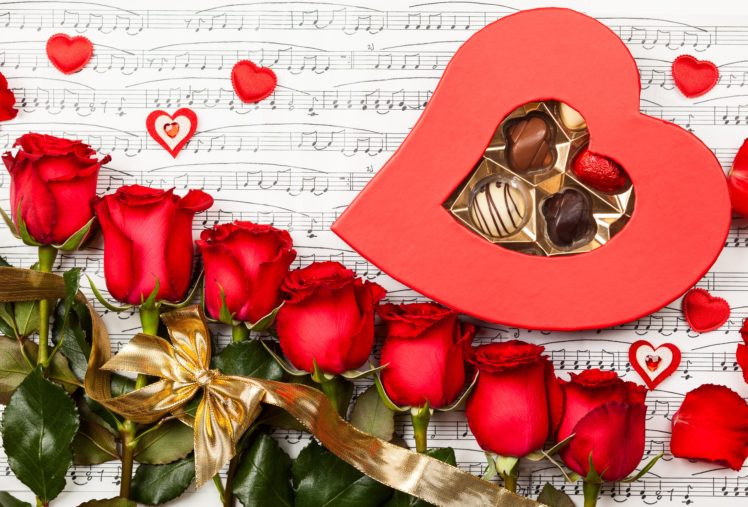 for, You, Roses, Heart, Nature, Red, Roses, Rose, Chocolate, Flowers, With, Love, Valentines, Day HD Wallpaper Desktop Background