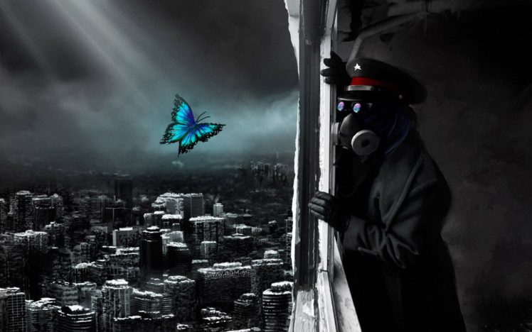 poluttion,  , Mask, Cap, Star, City, Butterfly HD Wallpaper Desktop Background