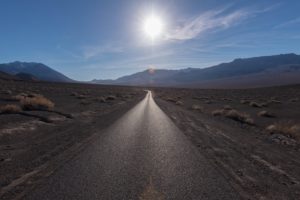 road, Mountain, Steppe, Light, Sun, Desert, Landscape