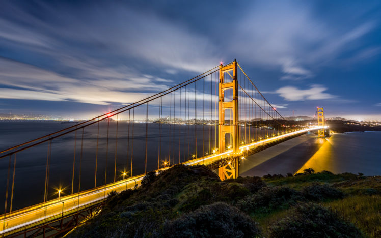 golden, Gate, Bridge, San, Francisco, Light, Ocean, Sky, Cities HD Wallpaper Desktop Background