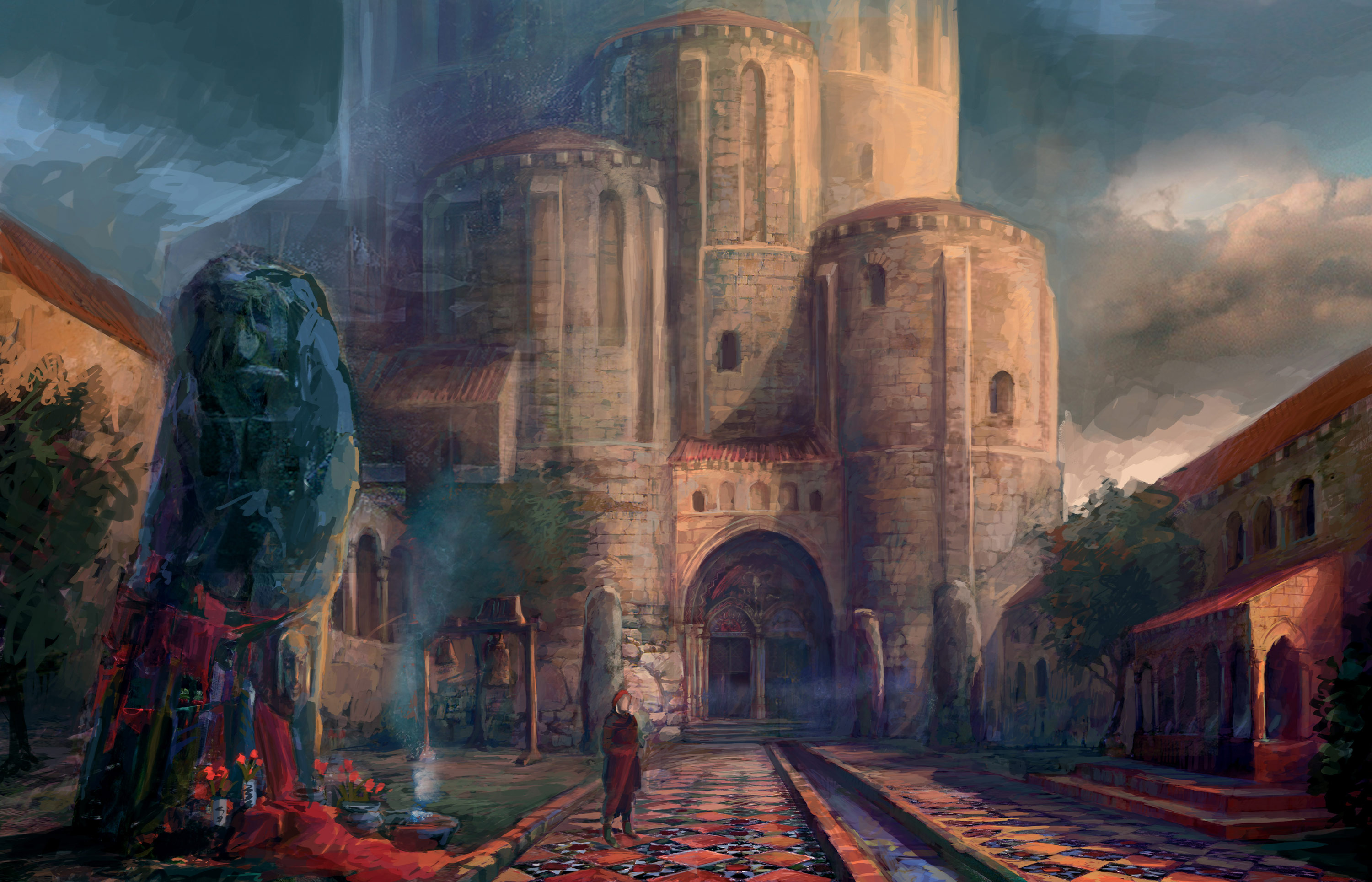 the, Witcher, Castle, Drawing, Fantasy Wallpaper