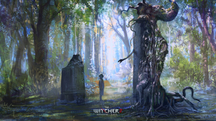 the, Witcher, Drawing, Forest HD Wallpaper Desktop Background