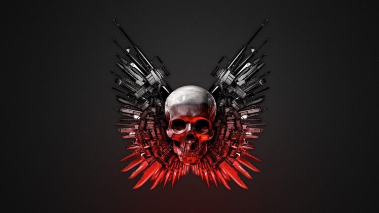 expendable,  , Guns, Skull HD Wallpaper Desktop Background