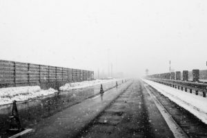 road, Bw, Snow, Winter, Black, White, Monochrome