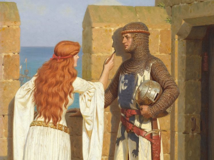 edmund, Blair, Leighton, Armor, Romanticism, Drawing, Virgin, Pre raphaelite, Wall, Picture, Love, Middle, Ages, Castle, Knight, Fortress, English, Artist, Shadow HD Wallpaper Desktop Background