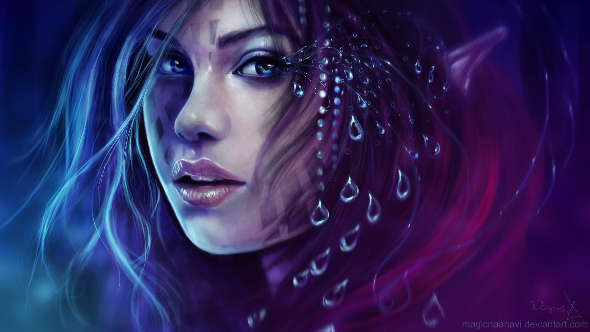 face, Drawing, Abstract, Purple, Women, Girl, Face Wallpaper