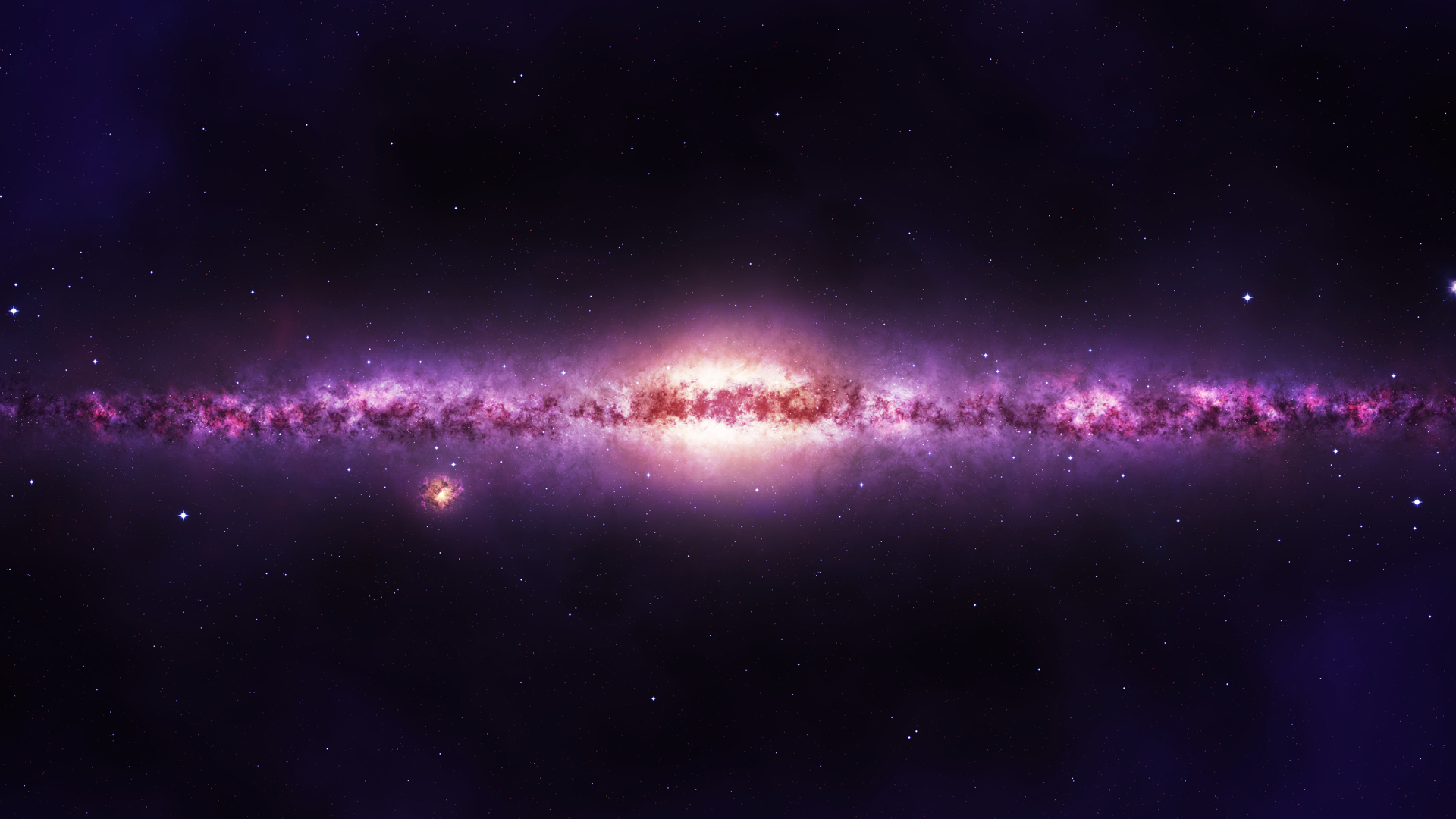 galaxy, Stars, Purple Wallpaper