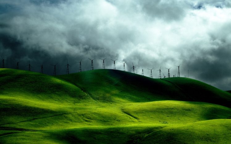 wind, Turbine, Fields HD Wallpaper Desktop Background