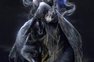 elda wolf, Girl, Fantasy, Magic, Dark, Night