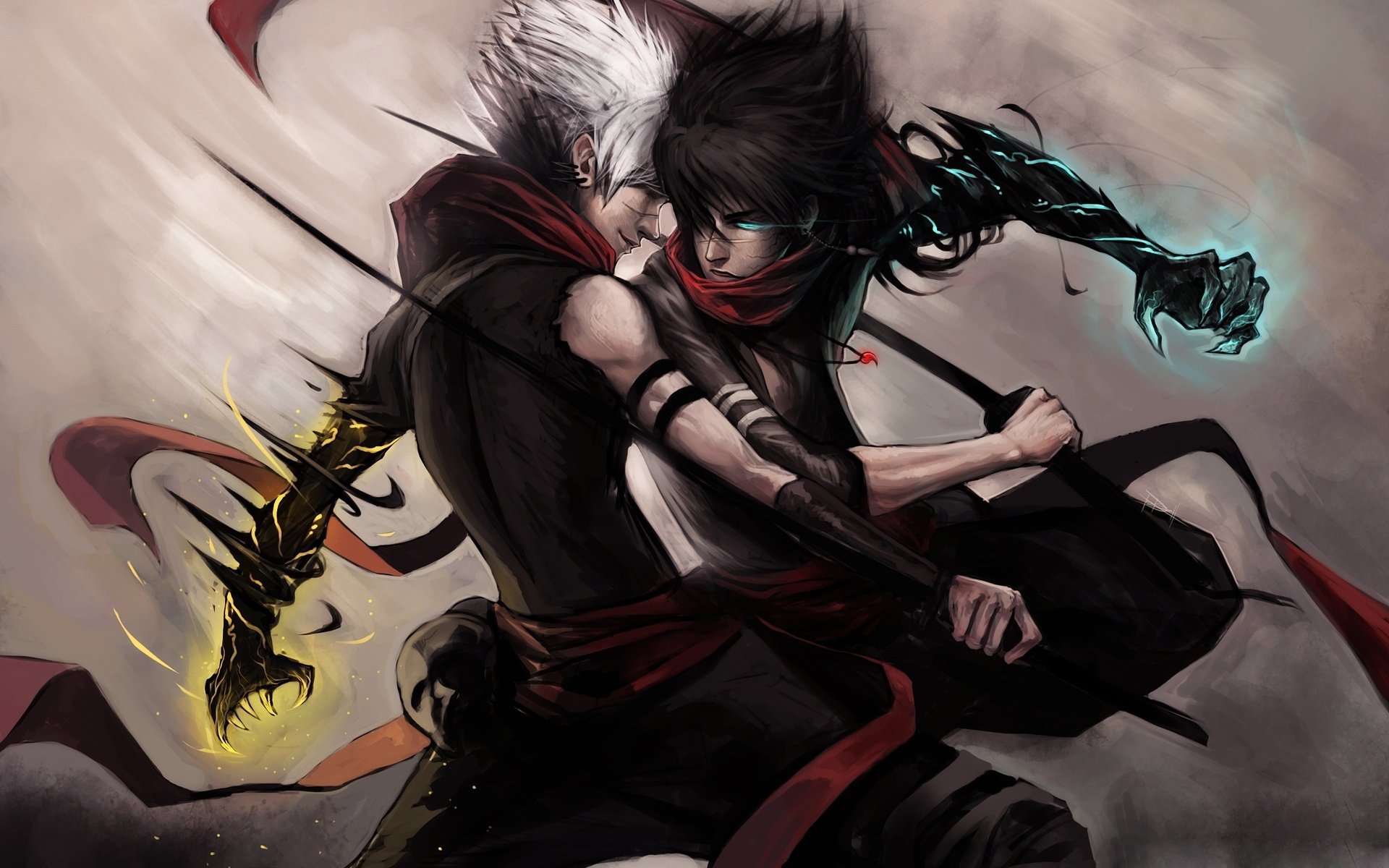 anime, Duel sword, Warrior, Devil, Magic Wallpaper