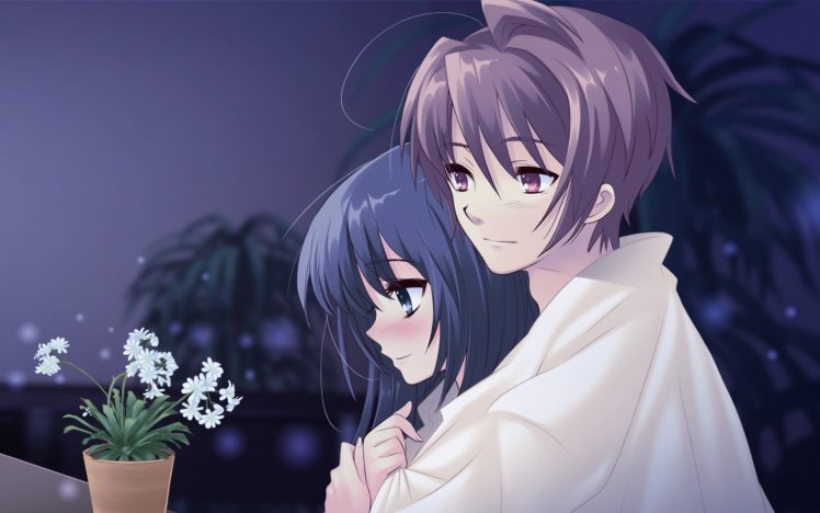 boy, Girl, Love, Hugs, Eyes, Flower HD Wallpaper Desktop Background