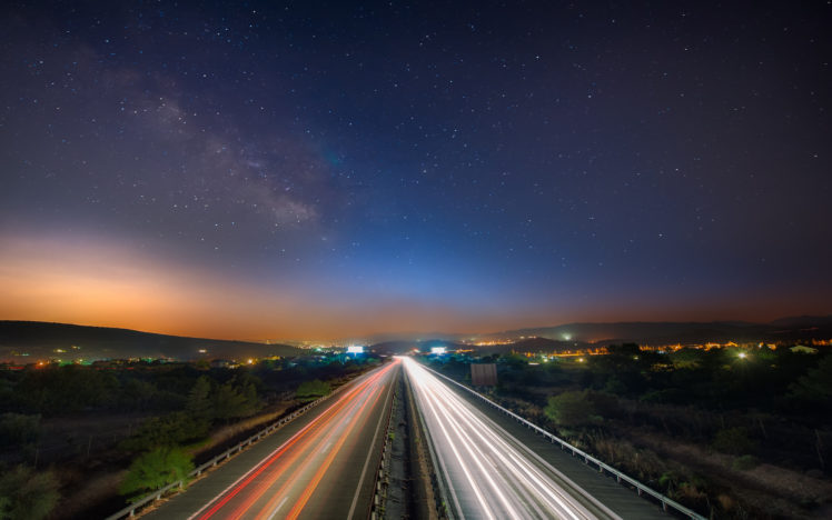 limassol, Milky, Way, Roads, Stars, Sky, Night HD Wallpaper Desktop Background
